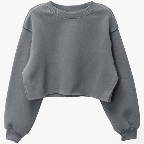 Tops - Gray Cropped Sweatshirt